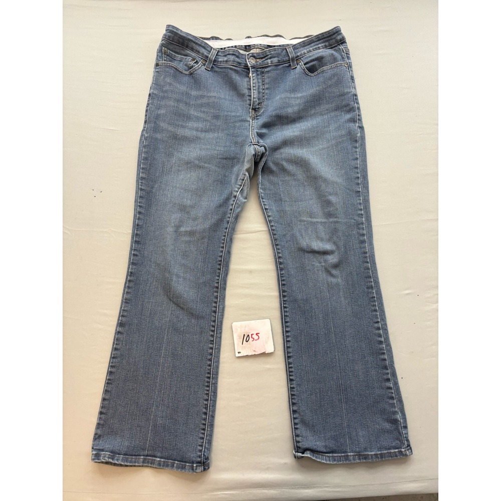 Levis Womens 16W Short Blue Denim Stretch Jeans Medium Wash Bootcut 1055